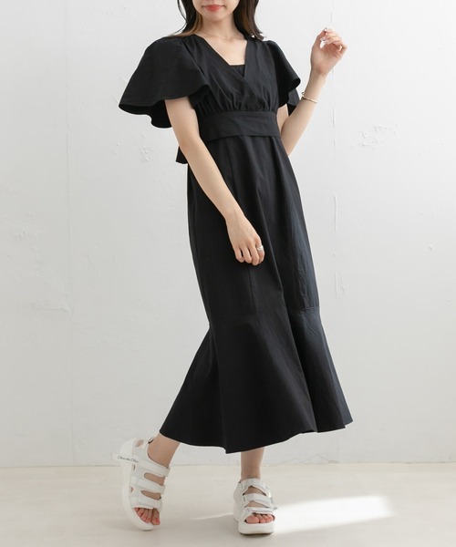 OLIVE des OLIVE（オリーブデオリーブ）の「後リボンブラウス+キャミワンピースSET（ワンピース・レディース・ブラック/ブラウン/ブルー・FREE）」の4枚目の写真