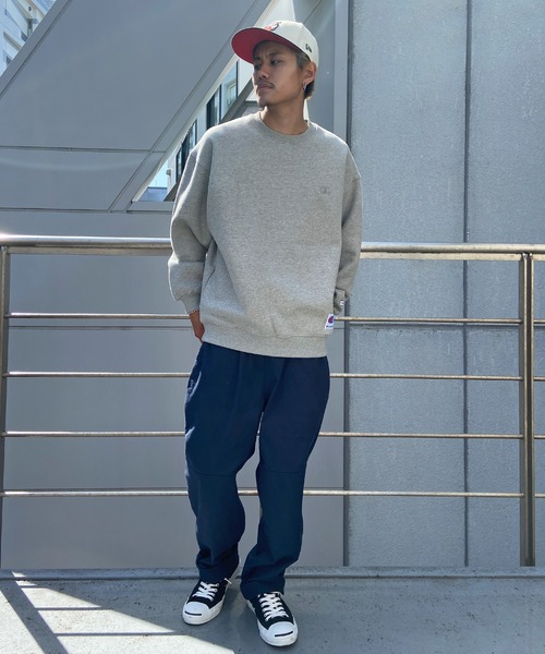 Champion(チャンピオン)の「CHAMPION/チャンピオン ワンポイントスウェット/裏起毛 ブランドロゴ アイコントレーナー/セットアップ対応 C3-W028(スウェット・メンズ・グレー/ブラック/ホワイト/レッド/ネイビー・L/M/XL)」の16枚目の写真