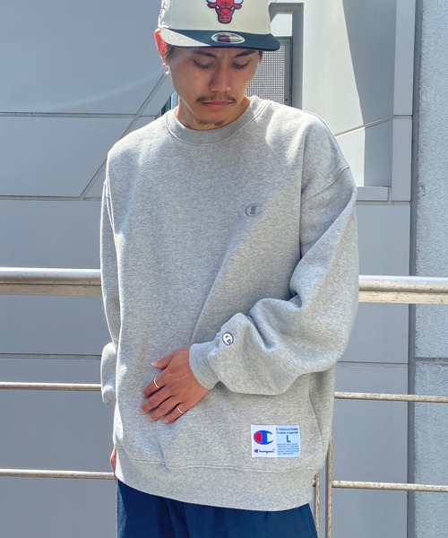 Champion(チャンピオン)の「CHAMPION/チャンピオン ワンポイントスウェット/裏起毛 ブランドロゴ アイコントレーナー/セットアップ対応 C3-W028(スウェット・メンズ・グレー/ブラック/ホワイト/レッド/ネイビー・L/M/XL)」の12枚目の写真