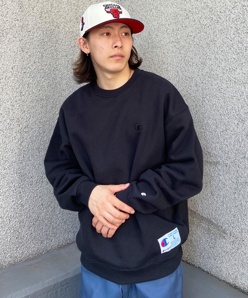 Champion(チャンピオン)の「CHAMPION/チャンピオン ワンポイントスウェット/裏起毛 ブランドロゴ アイコントレーナー/セットアップ対応 C3-W028(スウェット・メンズ・グレー/ブラック/ホワイト/レッド/ネイビー・L/M/XL)」の6枚目の写真