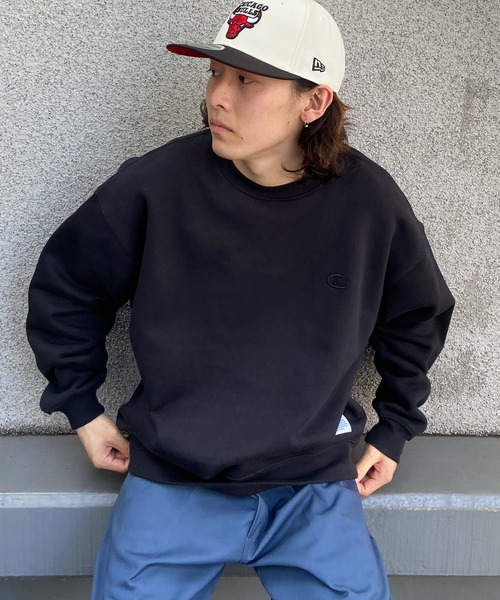 Champion(チャンピオン)の「CHAMPION/チャンピオン ワンポイントスウェット/裏起毛 ブランドロゴ アイコントレーナー/セットアップ対応 C3-W028(スウェット・メンズ・グレー/ブラック/ホワイト/レッド/ネイビー・L/M/XL)」の8枚目の写真