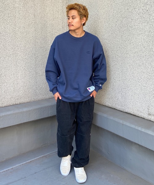 Champion(チャンピオン)の「CHAMPION/チャンピオン ワンポイントスウェット/裏起毛 ブランドロゴ アイコントレーナー/セットアップ対応 C3-W028(スウェット・メンズ・グレー/ブラック/ホワイト/レッド/ネイビー・L/M/XL)」の21枚目の写真