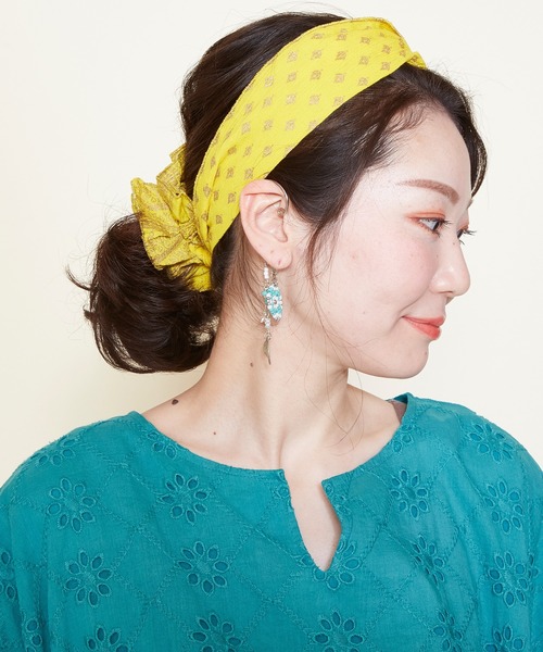 チャイハネ（チャイハネ）の「【チャイハネ】ハクリィリボンシュシュ（シュシュ・レディース・ホワイト/ブラック/パープル/ピンク/イエロー/ブルー/カーキ/レッド/オフホワイト・FREE）」の16枚目の写真