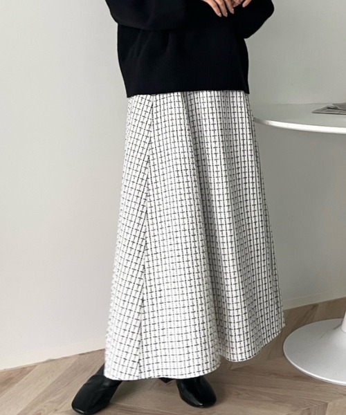 moment+（モーメントプラス）の「ツイードフレアスカート（スカート