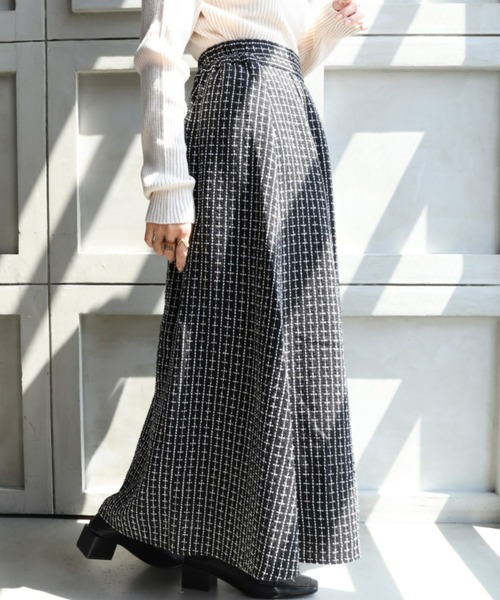 moment+（モーメントプラス）の「ツイードフレアスカート（スカート