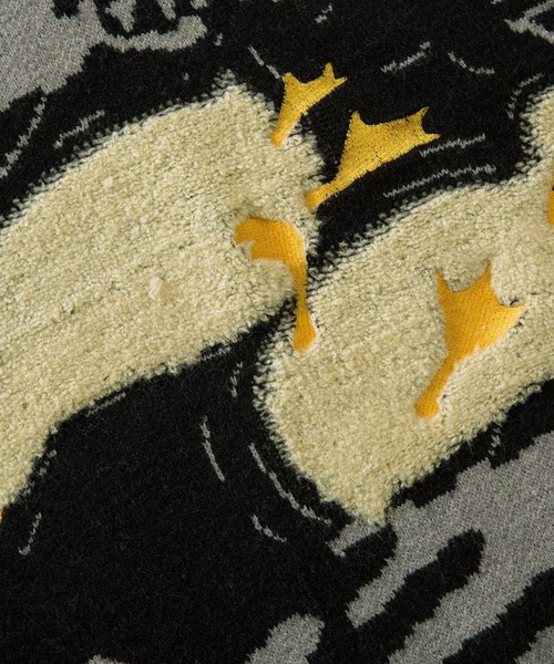 HOOK(フック)の「【HOOK】激かわモコモコアヒル刺繍Vネックニットベスト(ベスト・メンズ・ブラック/グレー/ブルー・M/L/XL)」の8枚目の写真