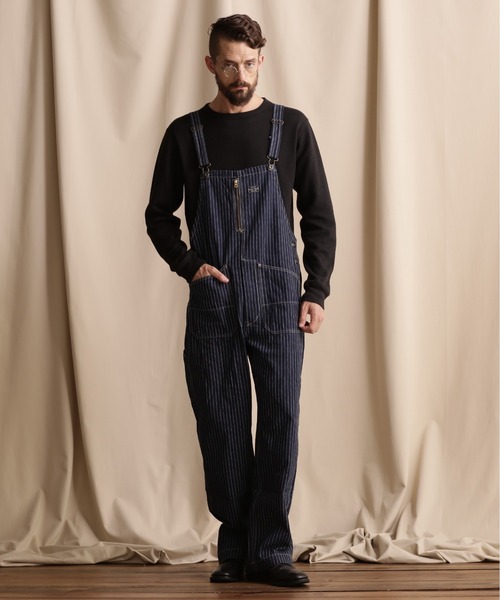 schott(ショット)の「【直営店限定】Schott/ショット/OLD HICKORY OVERALL/オールド ヒッコリー オーバーオール(サロペット/オーバーオール・メンズ・ブラック/その他4・M/L/XL)」の2枚目の写真