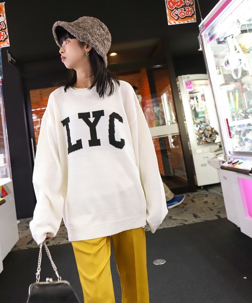 ZIP FIVE（ジップファイブ）の「【ZIP FIVE】ロゴクルーネックニットスウェット（ニット/セーター・レディース・ホワイト/ブラック/グレー・LARGE/MEDIUM/X-LARGE）」の2枚目の写真