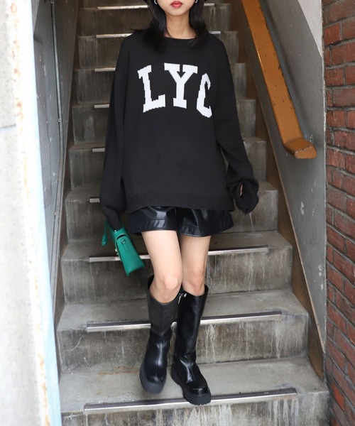 ZIP FIVE（ジップファイブ）の「【ZIP FIVE】ロゴクルーネックニットスウェット（ニット/セーター・レディース・ホワイト/ブラック/グレー・LARGE/MEDIUM/X-LARGE）」の10枚目の写真