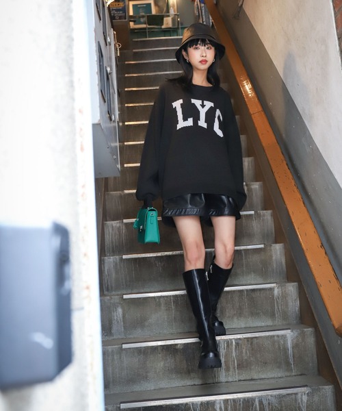 ZIP FIVE（ジップファイブ）の「【ZIP FIVE】ロゴクルーネックニットスウェット（ニット/セーター・レディース・ホワイト/ブラック/グレー・LARGE/MEDIUM/X-LARGE）」の11枚目の写真