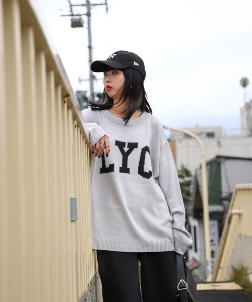 ZIP FIVE（ジップファイブ）の「【ZIP FIVE】ロゴクルーネックニットスウェット（ニット/セーター・レディース・ホワイト/ブラック/グレー・LARGE/MEDIUM/X-LARGE）」の18枚目の写真