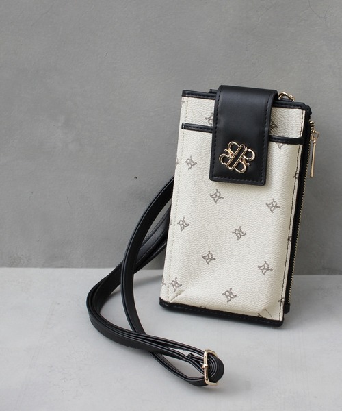 ROYAL PARTY(ロイヤルパーティー)の「ROYAL PARTY (ロイヤルパーティー) スマホショルダー モノグラム RPT-B083(ショルダーバッグ・レディース・ブラック/ベージュ/ブラウン・FREE)」の4枚目の写真