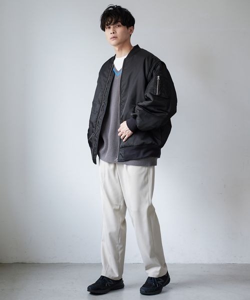 LOWRYS FARM（ローリーズファーム）の「２ＷＡＹＢＩＧＭＡ－１　343187（MA-1・メンズ・ブラック/ベージュ/カーキ・MEDIUM/LARGE）」の4枚目の写真