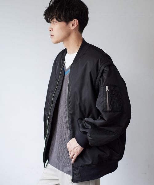 LOWRYS FARM（ローリーズファーム）の「２ＷＡＹＢＩＧＭＡ－１　343187（MA-1・メンズ・ブラック/ベージュ/カーキ・MEDIUM/LARGE）」の7枚目の写真