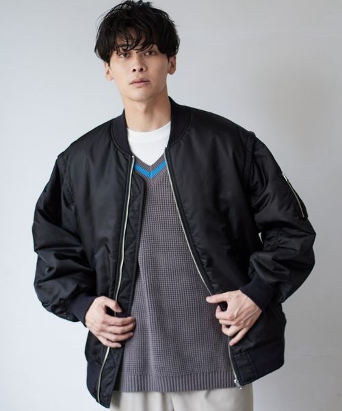 LOWRYS FARM（ローリーズファーム）の「２ＷＡＹＢＩＧＭＡ－１　343187（MA-1・メンズ・ブラック/ベージュ/カーキ・MEDIUM/LARGE）」の8枚目の写真