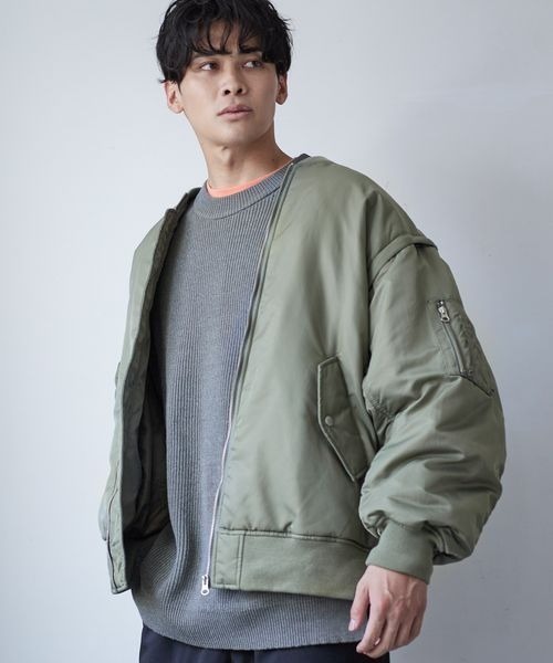 LOWRYS FARM（ローリーズファーム）の「２ＷＡＹＢＩＧＭＡ－１　343187（MA-1・メンズ・ブラック/ベージュ/カーキ・MEDIUM/LARGE）」の20枚目の写真