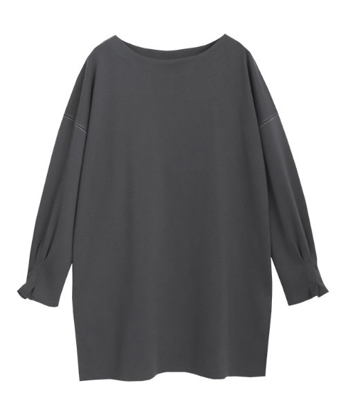 Pierrot(ピエロ)の「タックスリーブポンチチュニック(Tシャツ/カットソー・レディース・チャコールグレー/ブラック/アイボリー/ベージュ系その他/ブルー・M/L)」の17枚目の写真