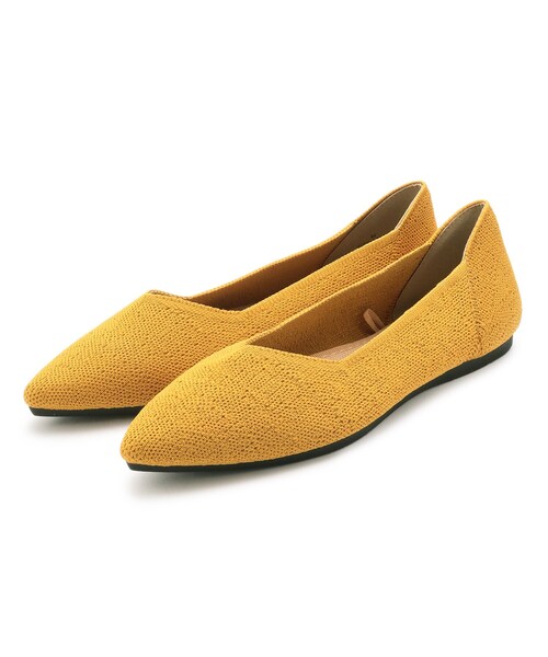 SHOO・LA・RUE(シューラルー)の「◆【洗える】中敷きがふかふか! ニット ポインテッドパンプス(パンプス・レディース・ブラック/サンドベージュ/ブラウン系1/こしょう色系・35/45/25)」の4枚目の写真