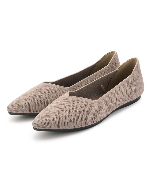 SHOO・LA・RUE(シューラルー)の「◆【洗える】中敷きがふかふか! ニット ポインテッドパンプス(パンプス・レディース・ブラック/サンドベージュ/ブラウン系1/こしょう色系・35/45/25)」の6枚目の写真