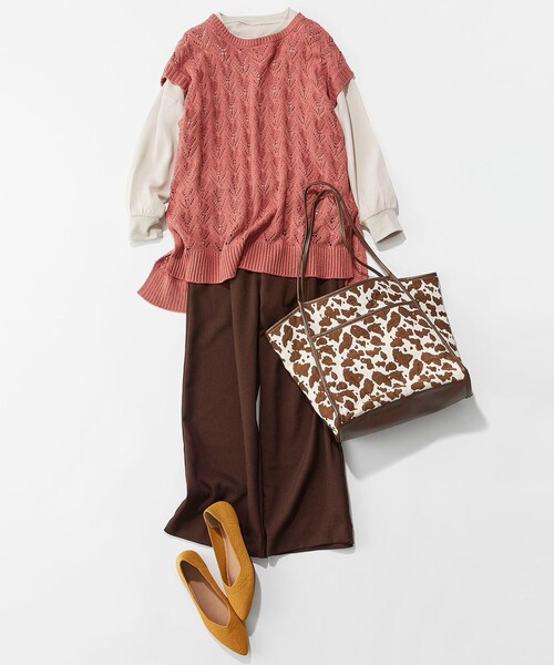 SHOO・LA・RUE(シューラルー)の「◆【洗える】中敷きがふかふか! ニット ポインテッドパンプス(パンプス・レディース・ブラック/サンドベージュ/ブラウン系1/こしょう色系・35/45/25)」の14枚目の写真