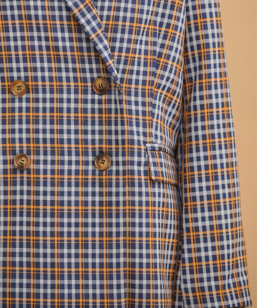 MERLOT（メルロー）の「《春シーズンを彩る》カラーチェックダブルジャケット（テーラードジャケット・レディース・ネイビー/グリーン・FREE）」の19枚目の写真