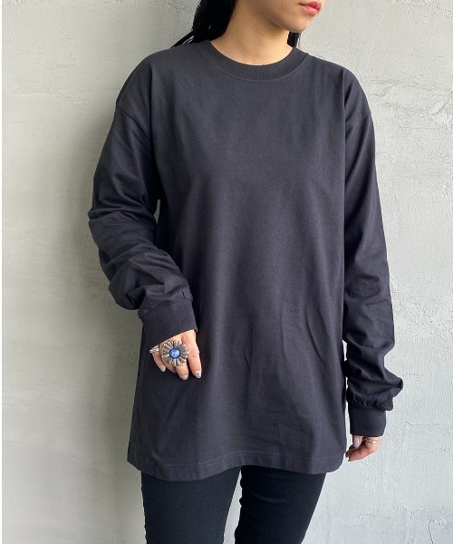 HANES（ヘインズ）の「[HANES/ヘインズ] BEEFY ロングスリーブパックT（Tシャツ/カットソー・レディース・ホワイト/ブラック/ダークグレー・M/L/XL/S）」の9枚目の写真