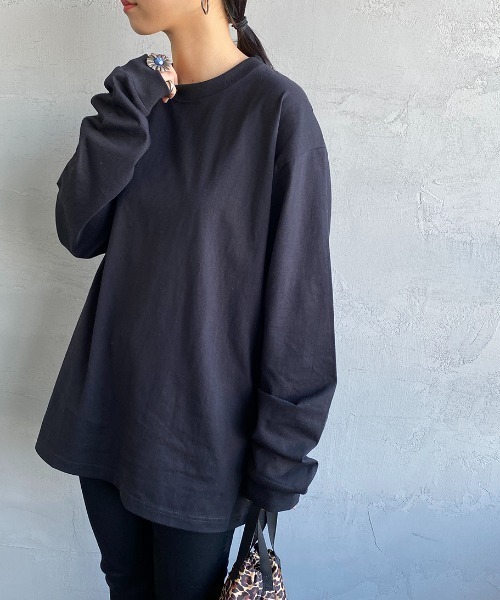 HANES（ヘインズ）の「[HANES/ヘインズ] BEEFY ロングスリーブパックT（Tシャツ/カットソー・レディース・ホワイト/ブラック/ダークグレー・M/L/XL/S）」の12枚目の写真