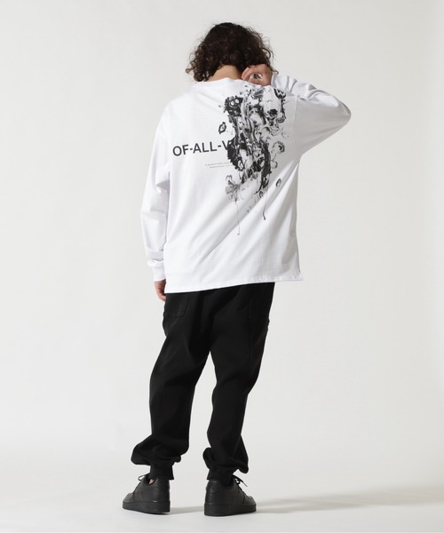 L.H.P（エルエイチピー）の「A4A/エーフォーエー/MONOCHRO L/S TEE/ロンT（Tシャツ/カットソー・メンズ・ホワイト/ブラック・F）」の6枚目の写真