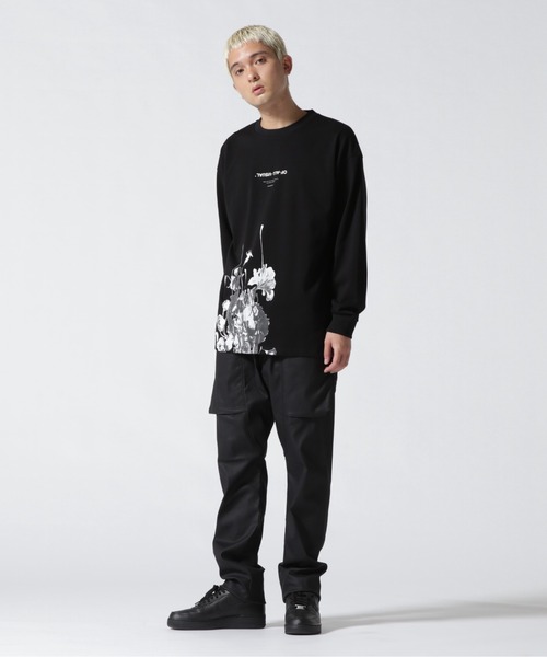 L.H.P（エルエイチピー）の「A4A/エーフォーエー/MONOCHRO L/S TEE/ロンT（Tシャツ/カットソー・メンズ・ホワイト/ブラック・F）」の8枚目の写真