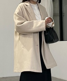 オーバーサイズミドル丈コート