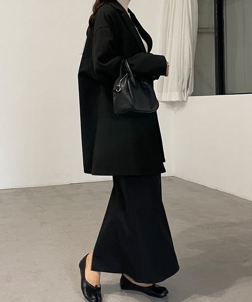 Louere（ルエレ）の「オーバーサイズミドル丈コート（その他アウター・レディース・ダークベージュ/ブラック/アイボリー・SMALL/MEDIUM/LARGE）」の8枚目の写真