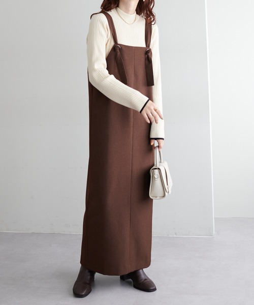 DISCOAT（ディスコート）の「テックウールストレッチジャンスカ（ジャンパースカート・レディース・ブラック/ブラウン・FREE）」の9枚目の写真