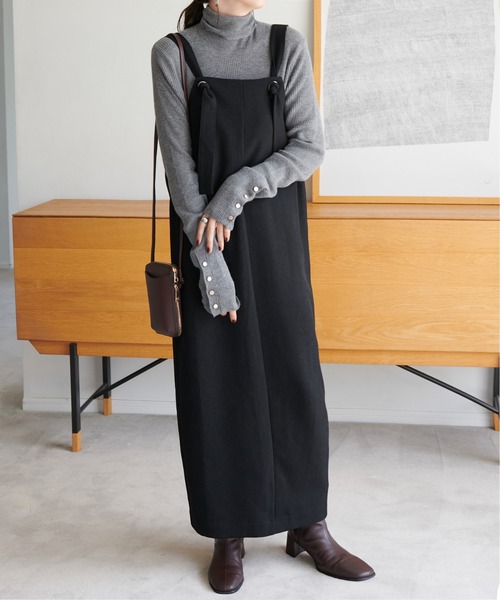 DISCOAT（ディスコート）の「テックウールストレッチジャンスカ（ジャンパースカート・レディース・ブラック/ブラウン・FREE）」の15枚目の写真