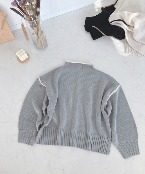 AS KNOW AS plus（アズノゥアズプラス）の「♪2WAYリンキングニットプルオーバー（ニット/セーター・レディース・ブラック/オフホワイト/ミント・FREE）」の21枚目の写真