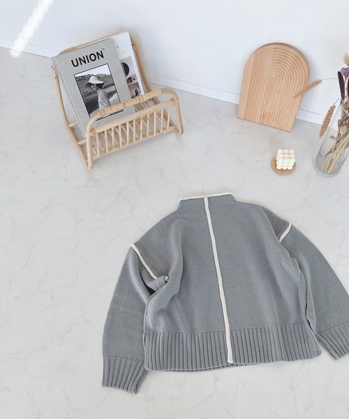 AS KNOW AS plus（アズノゥアズプラス）の「♪2WAYリンキングニットプルオーバー（ニット/セーター・レディース・ブラック/オフホワイト/ミント・FREE）」の8枚目の写真