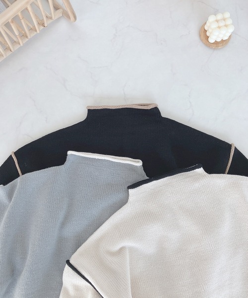 AS KNOW AS plus（アズノゥアズプラス）の「♪2WAYリンキングニットプルオーバー（ニット/セーター・レディース・ブラック/オフホワイト/ミント・FREE）」の11枚目の写真