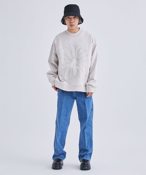 LiNoH（リノー）の「BIG FLOWER EMBROIDERY SWEAT/ビックフラワーエン 