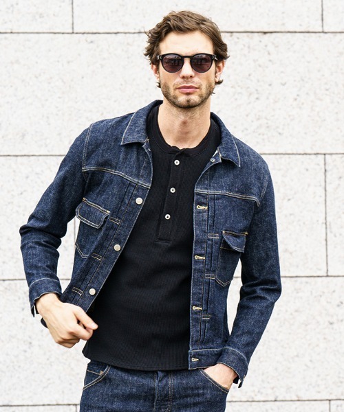 wjk ダヴルジェイケイ ブラックデニムジャケット シワ加工 L wjk（ダヴルジェイケイ）の「mj8923- denim jacket type2 (OW