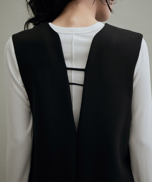 ADAM ET ROPE'(アダムエロペ)の「【WEB限定(一部店舗展開あり)】2WAYキーネックジャンパースカート(ジャンパースカート・レディース・ブラウン系その他2/ブラック/チャコールグレー・FREE)」の16枚目の写真