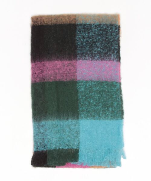 Q(キュー)の「マルチカラーチェックストール(ストール/ショール・レディース・グリーン系その他/ピンク系その他・ONE SIZE)」の3枚目の写真