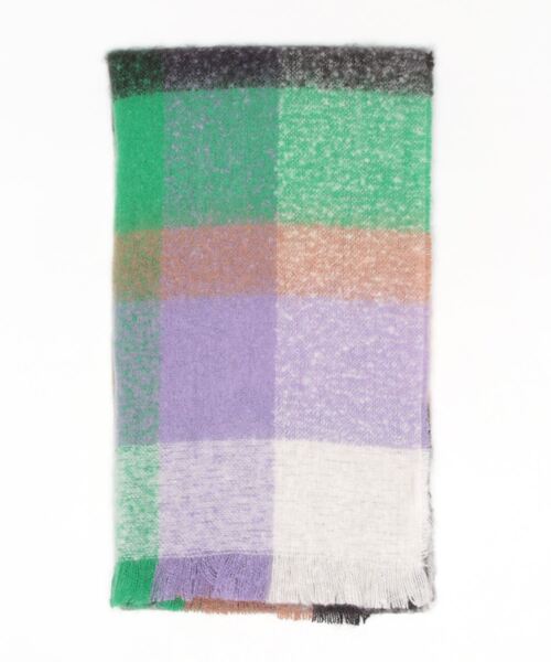 Q(キュー)の「マルチカラーチェックストール(ストール/ショール・レディース・グリーン系その他/ピンク系その他・ONE SIZE)」の4枚目の写真