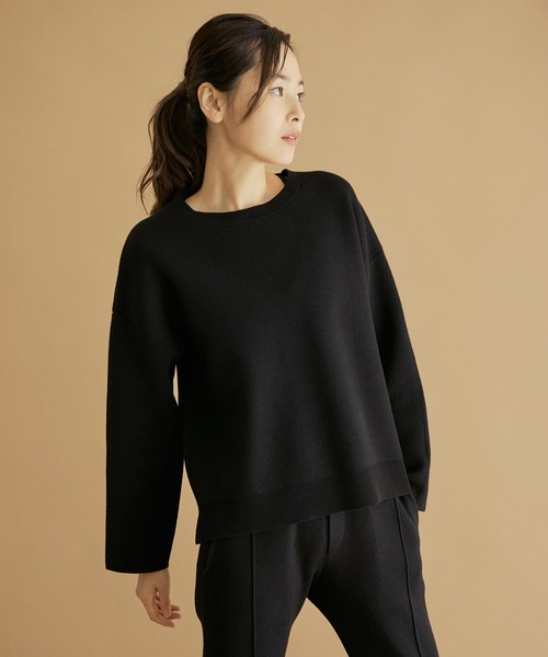 NERGY（ナージー）の「ストレッチニットプルオーバー（ニット/セーター・レディース・ブラック/イエロー/ベージュ・FREE）」の6枚目の写真