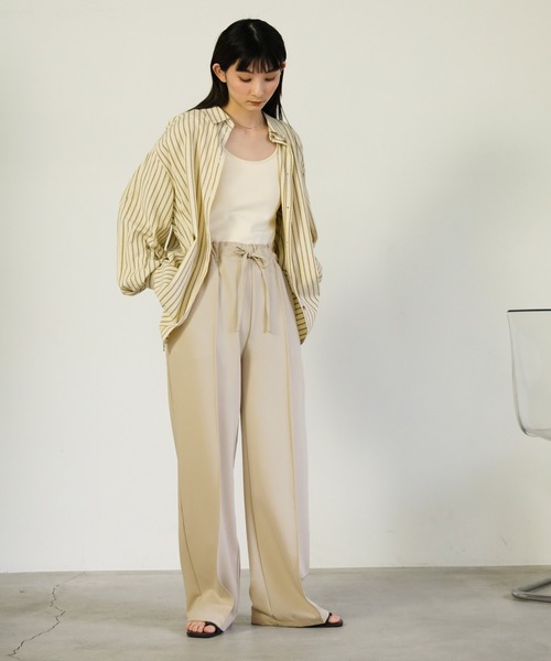 セール】センタープレスリラックスストレートパンツ（スラックス