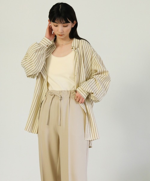 select MOCA（セレクトモカ）の「センタープレスリラックスストレートパンツ（スラックス・レディース・ベージュ/ブラック/グレー・FREE）」の10枚目の写真