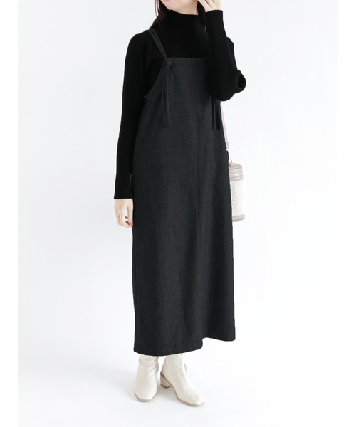 Te chichi TERRASSE(テチチテラス)の「ツイードジャンパースカート(ワンピース・レディース・ベージュ/グレー/ブラック・フリ-)」の2枚目の写真