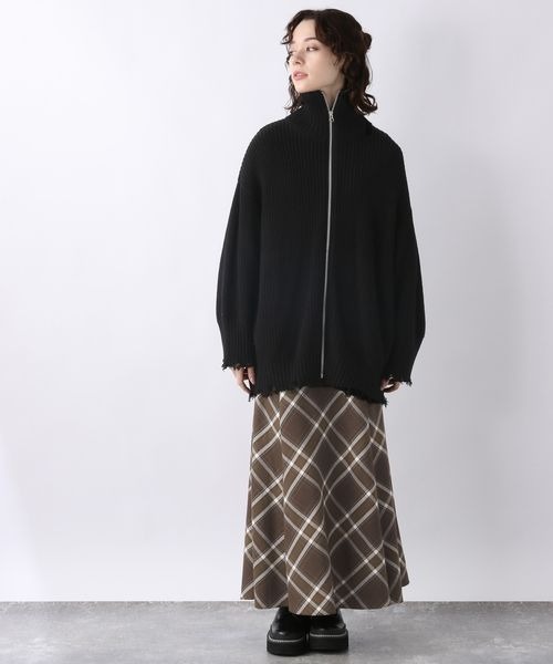 JEANASIS（ジーナシス）の「チェックキリカエフレアスカート/181347（スカート・レディース・ブラウン系その他/ブラック系その他・SMALL/MEDIUM）」の4枚目の写真