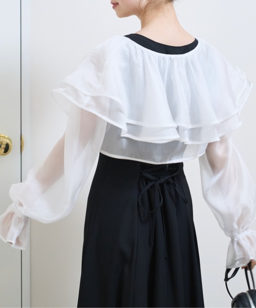 OLIVE des OLIVE（オリーブデオリーブ）の「ラッフルボレロ付きフレアワンピース（ワンピース・レディース・ブルー/ブラック・FREE）」の8枚目の写真