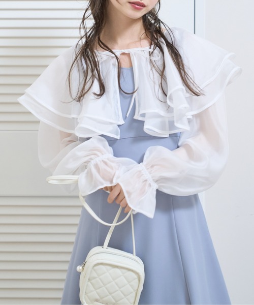 OLIVE des OLIVE（オリーブデオリーブ）の「ラッフルボレロ付きフレアワンピース（ワンピース・レディース・ブルー/ブラック・FREE）」の17枚目の写真