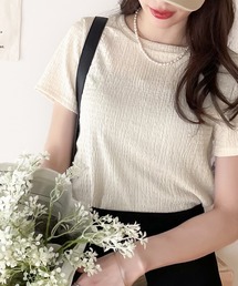 《JaVa ジャバコラボ》大人のシンプル。ぽこぽこ素材ベーシックTee