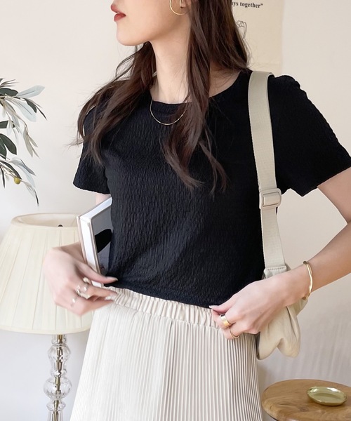 Java（ジャバ）の「《JaVa ジャバコラボ》大人のシンプル。ぽこぽこ素材ベーシックTee（Tシャツ/カットソー・レディース・グリーン系その他/イエロー/ブラック/グレイッシュベージュ/アイボリー・LARGE/MEDIUM/SMALL/X-LARGE）」の20枚目の写真